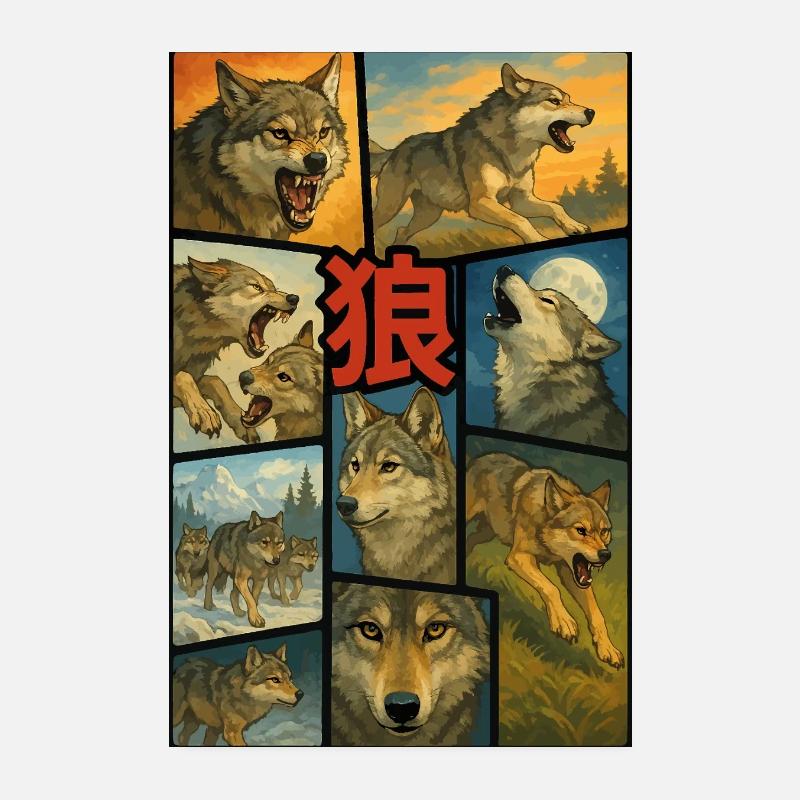 Okami-Wolf Poster 20x30 cm