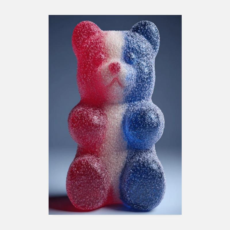 Drapeau français Gummy Bear - Poster 20 x 30 cm - blanc