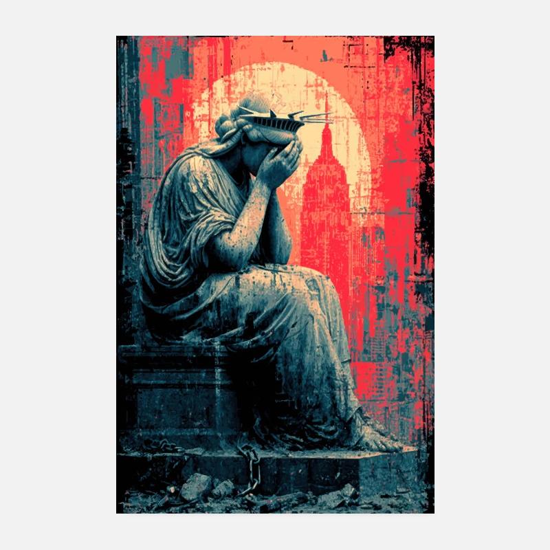 Weinende Freiheitsstatue Poster 20x30 cm
