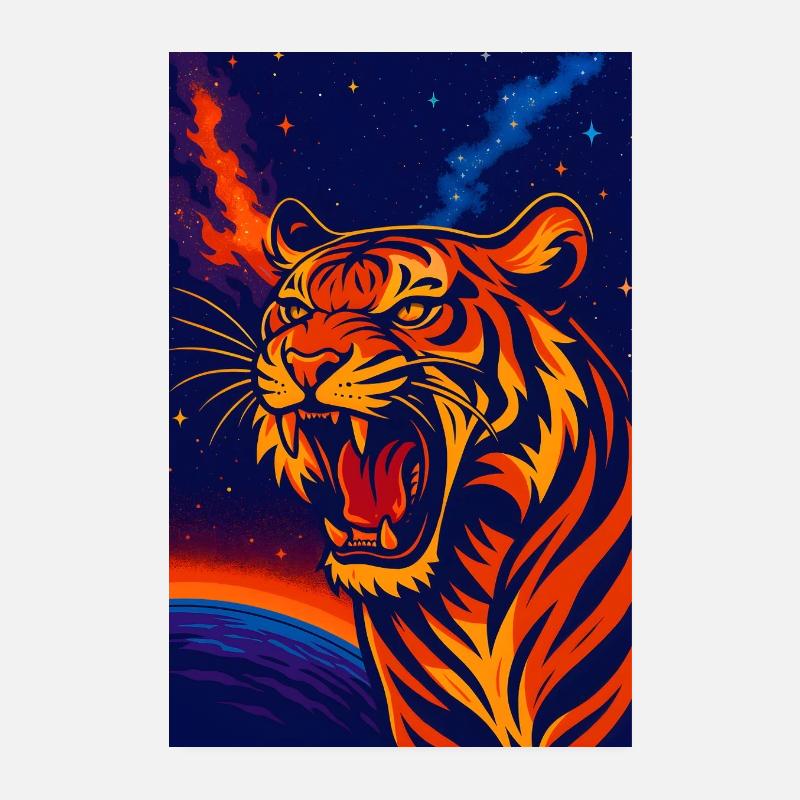 Conception de la nébuleuse du Tigre céleste, Amour des tigres Poster 20 x 30 cm