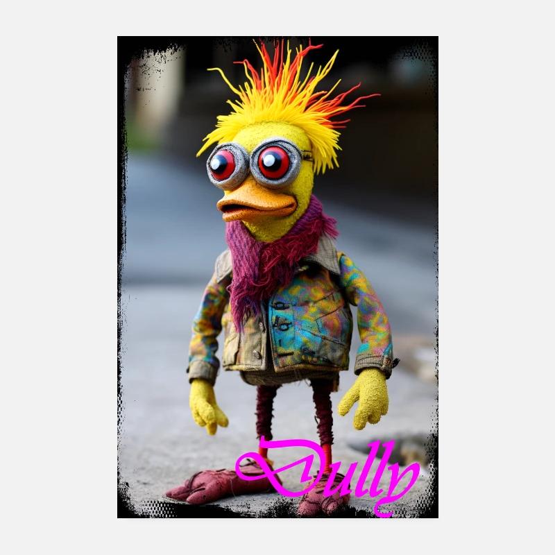 Personnage de poupée coloré avec une sensation de caoutchouc Poster 20 x 30 cm