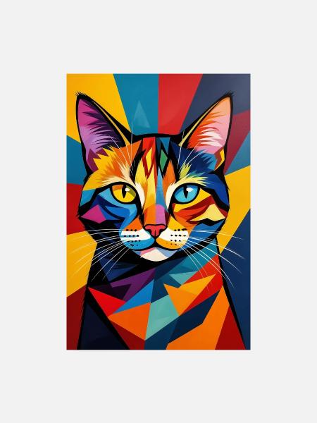 Avantgarde Cat R03 - Poster 20 x 30 cm - blanc - Devant
