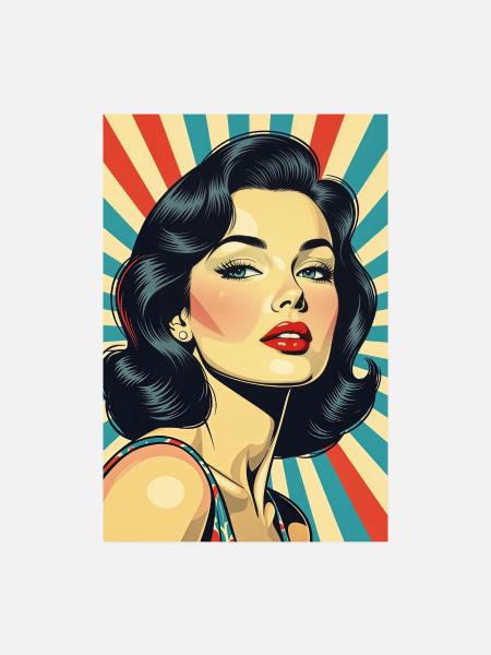 Retro Style Diva R01 - Poster 8" x 12" (20x30 cm) - white - Front