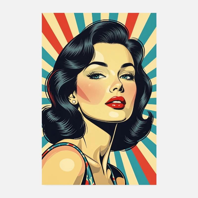 Retro-Stil Diva R01 - Poster 20x30 cm - Weiß