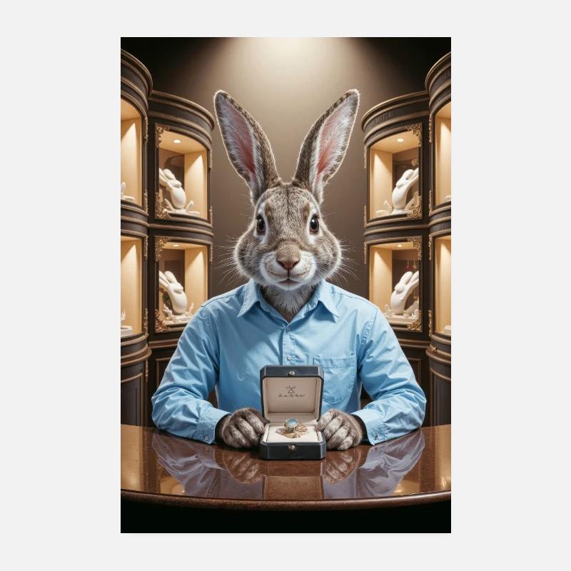 Humanoider Hasenschmuck Poster 20x30 cm