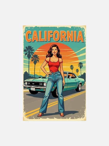 California Dream Cruise R06 - Poster 20x30 cm - Weiß - Vorne
