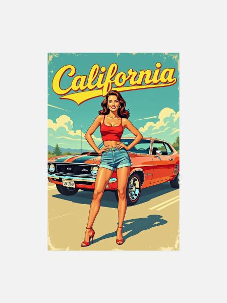 California Dream Cruise R07 - Poster 8" x 12" (20x30 cm) - white - Front