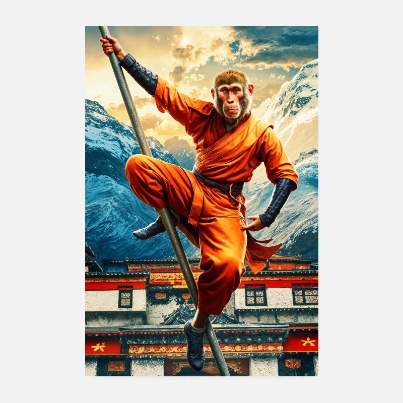 Humanoider Affe Shaolin Mönch Poster 20x30 cm