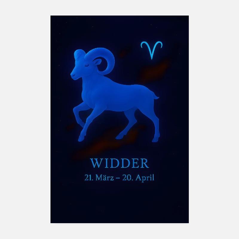 Widder Sternzeichen mit Himmelsmotiven Poster 20x30 cm