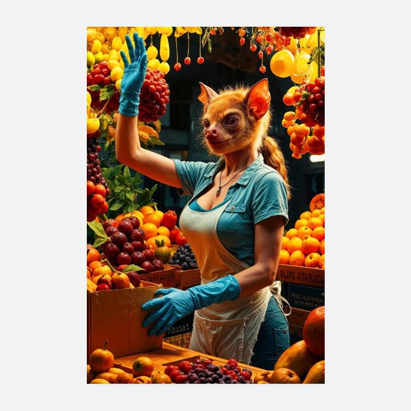 Humanoid Fruit Bat Poster 8" x 12" (20x30 cm)