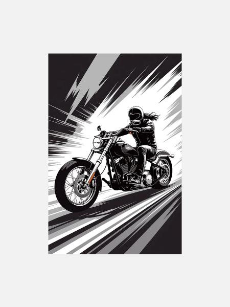 Chopper_Biker_Artwork_Collection_R03 - Poster 20 x 30 cm - blanc - Devant