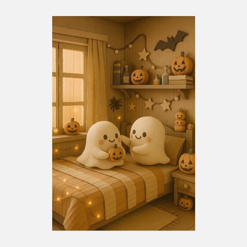 Mignon Halloween Fantômes Mignon Poster 20 x 30 cm