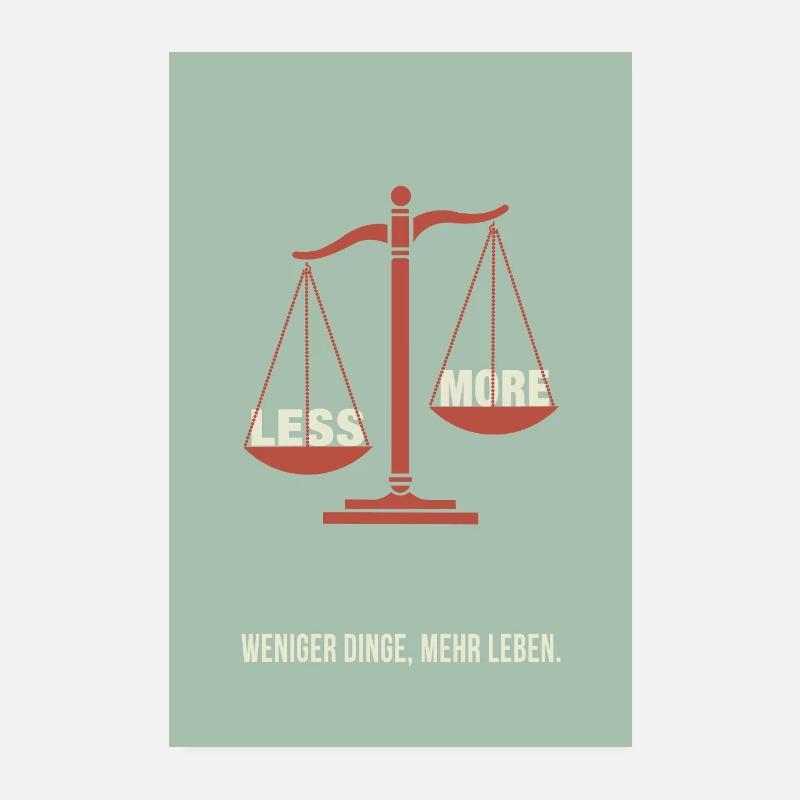 Moins, c’est plus - Conception d’affiche d’équilibre Poster 20 x 30 cm