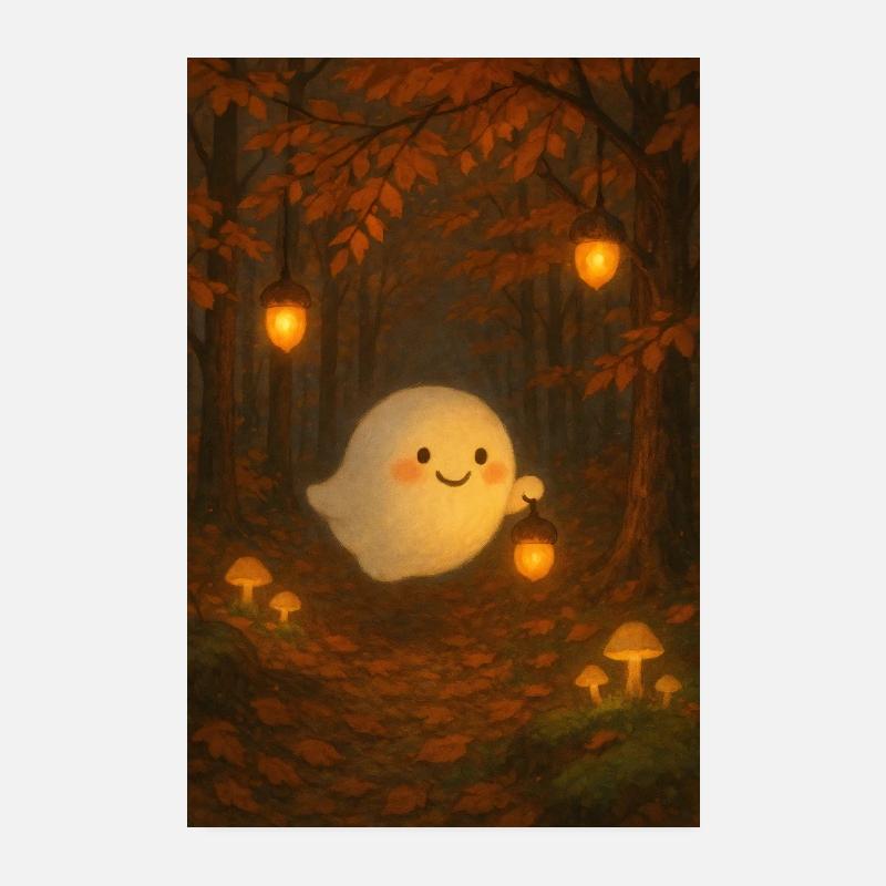 Fantôme dans la forêt d’automne Poster 20 x 30 cm