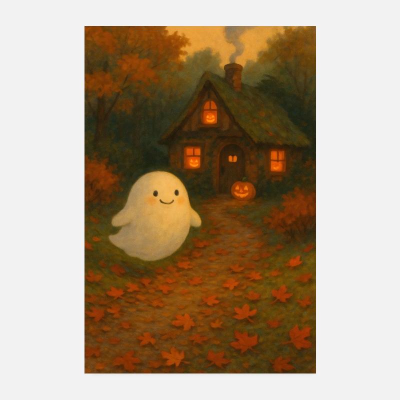 Fantôme dans la forêt d’automne Poster 20 x 30 cm