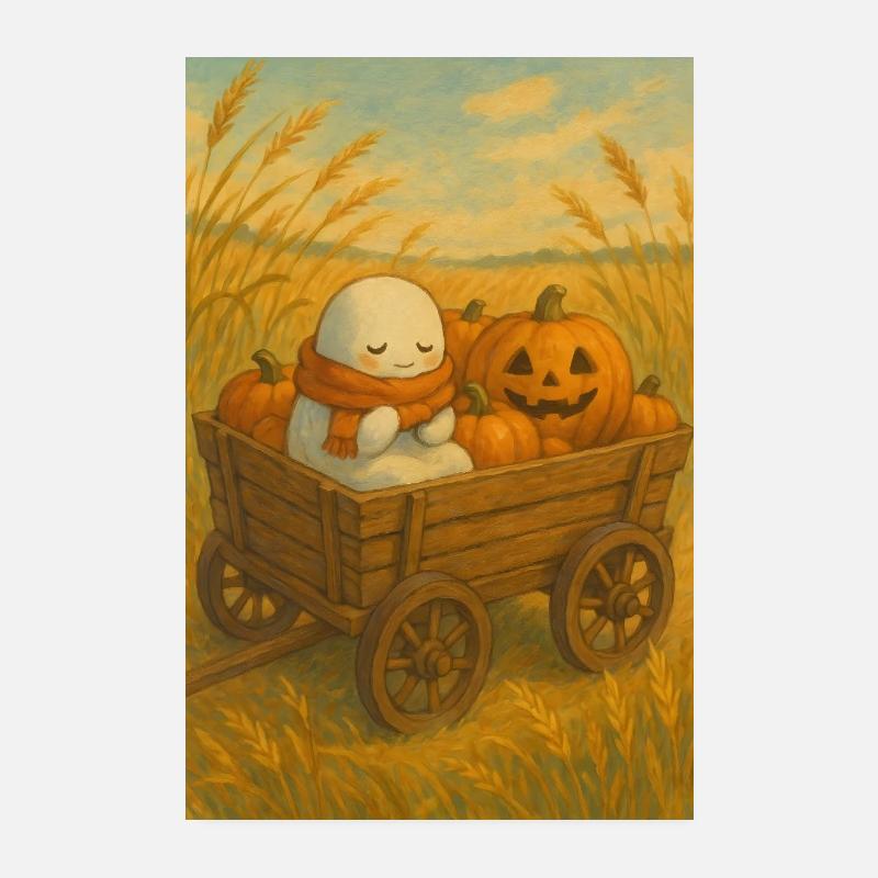 Halloween Ghost Harvest Poster 8" x 12" (20x30 cm)