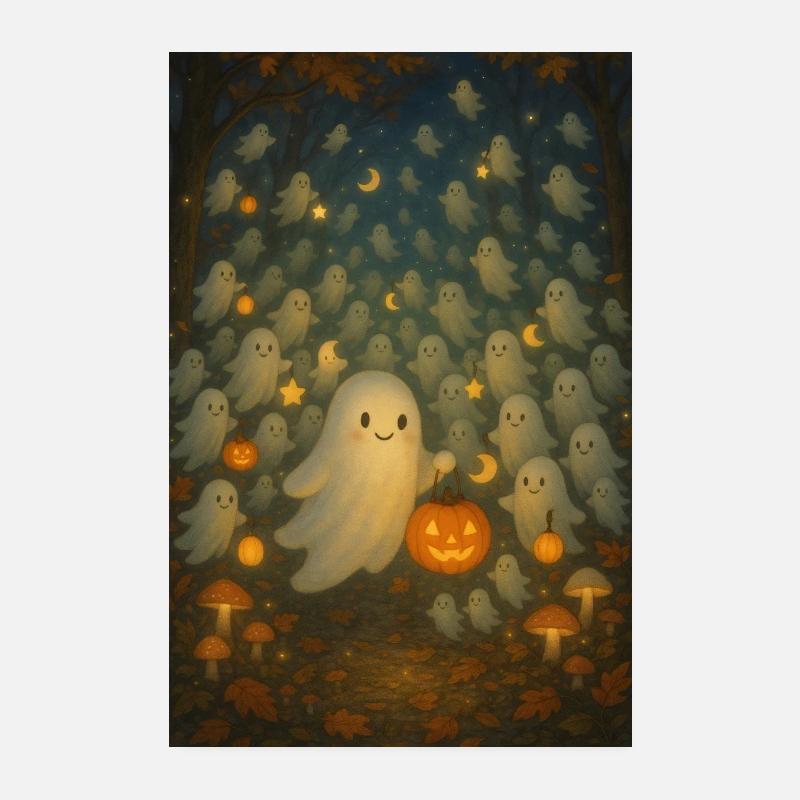 Moonlit Ghost Parade Poster 8" x 12" (20x30 cm)