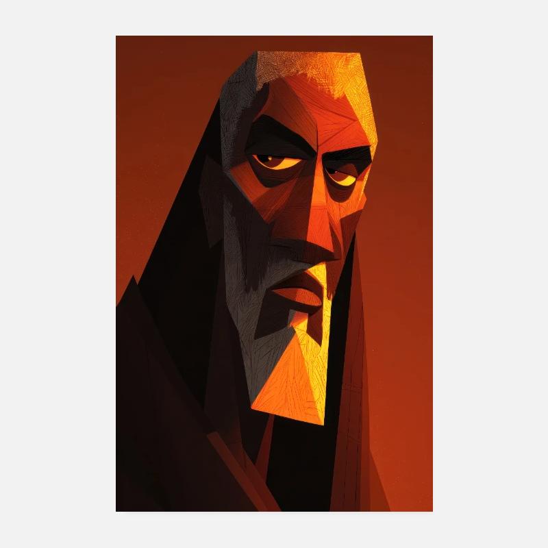 Dark Warrior Stylized Portrait Poster 8" x 12" (20x30 cm)