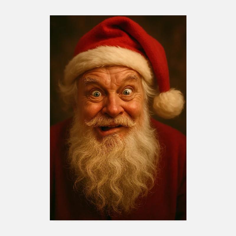 Frohe Weihnachten - Crazy Santa Claus Poster 20x30 cm