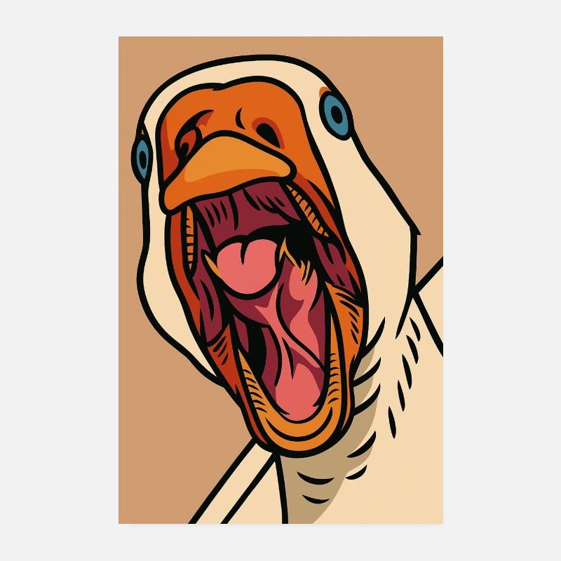 Canard hurlant oie Pop Art Poster 20 x 30 cm