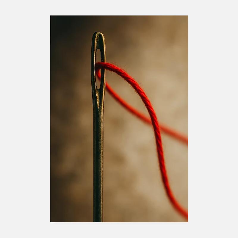 Thread Through Eye of the Needle Poster 8" x 12" (20x30 cm)