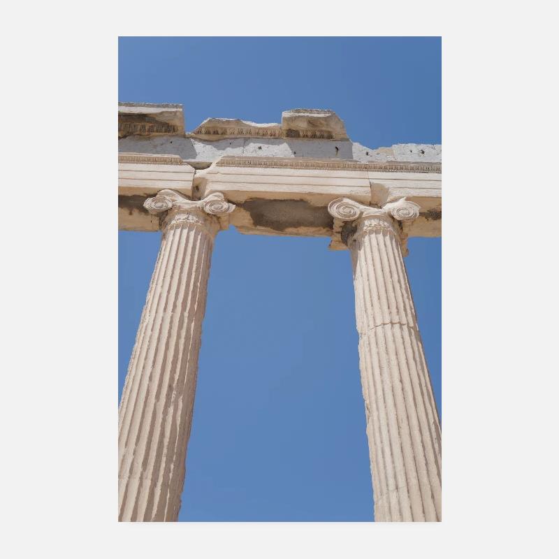 Antike Säulen unter blauem Himmel, Akropolis  Poster 20x30 cm