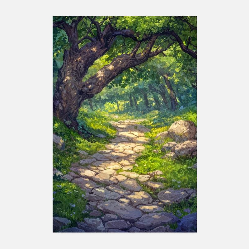 Illustration einer Waldlandschaft Poster 20x30 cm