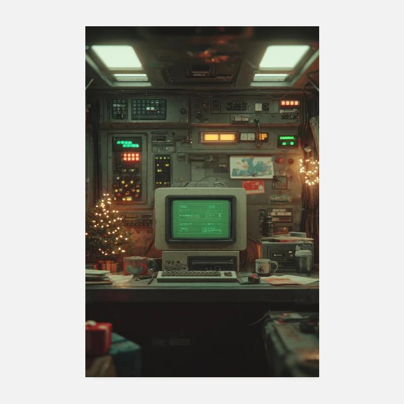Retro Computerkonsole Holiday Glow Poster 20x30 cm