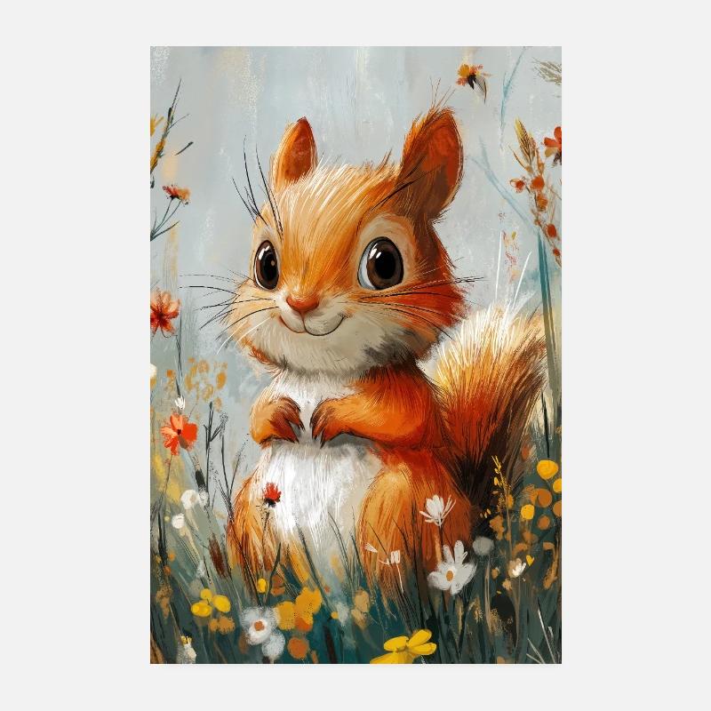 Illustration of a squirrel Poster 20 x 30 cm
