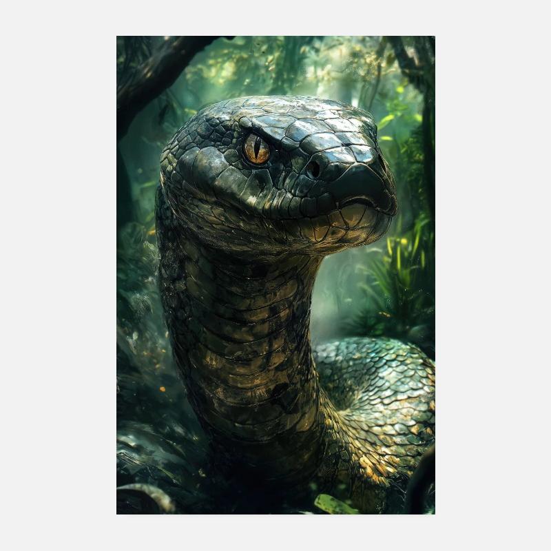 Illustration einer Schlange Poster 20x30 cm