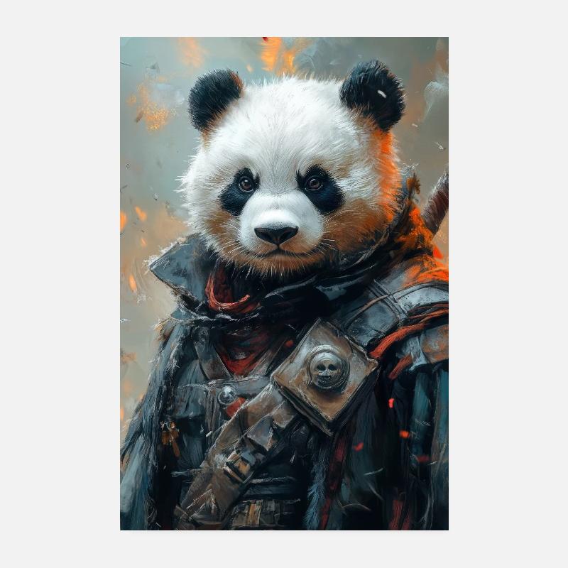 Illustration eines humanoiden Pandas Poster 20x30 cm