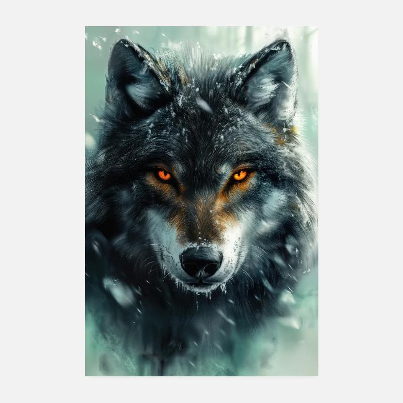 Illustration eines Wolfes Poster 20x30 cm