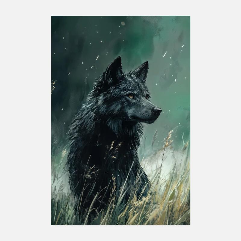 Illustration eines Wolfes Poster 20x30 cm