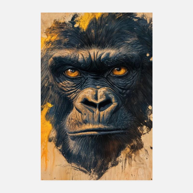 Illustration eines Gorillas Poster 20x30 cm