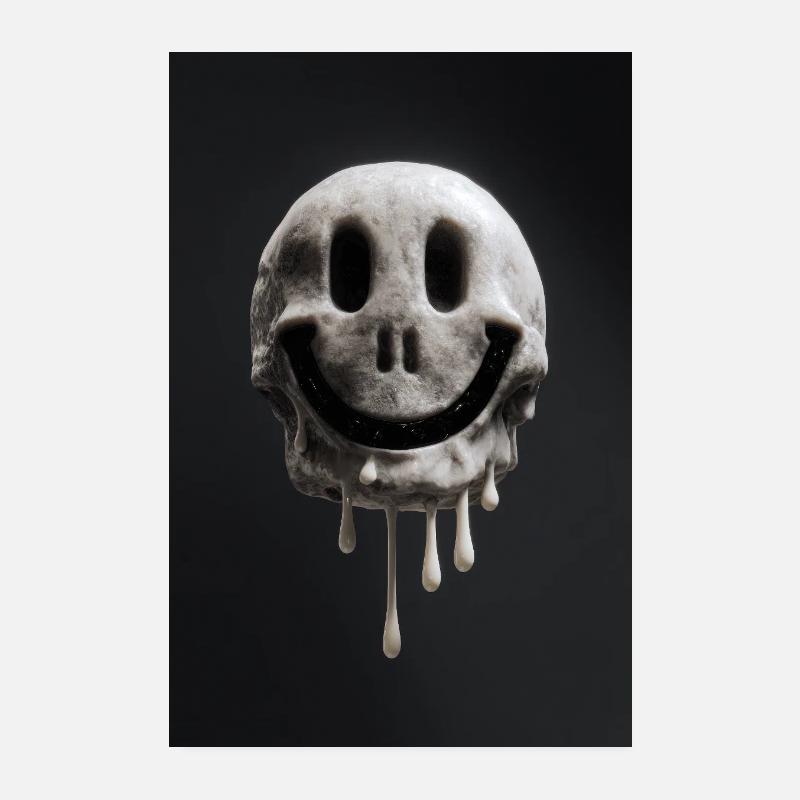 Melting Smiley Skull Poster 8" x 12" (20x30 cm)