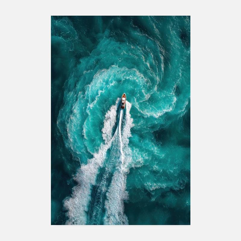 Spiral Ocean Wake Poster 8" x 12" (20x30 cm)