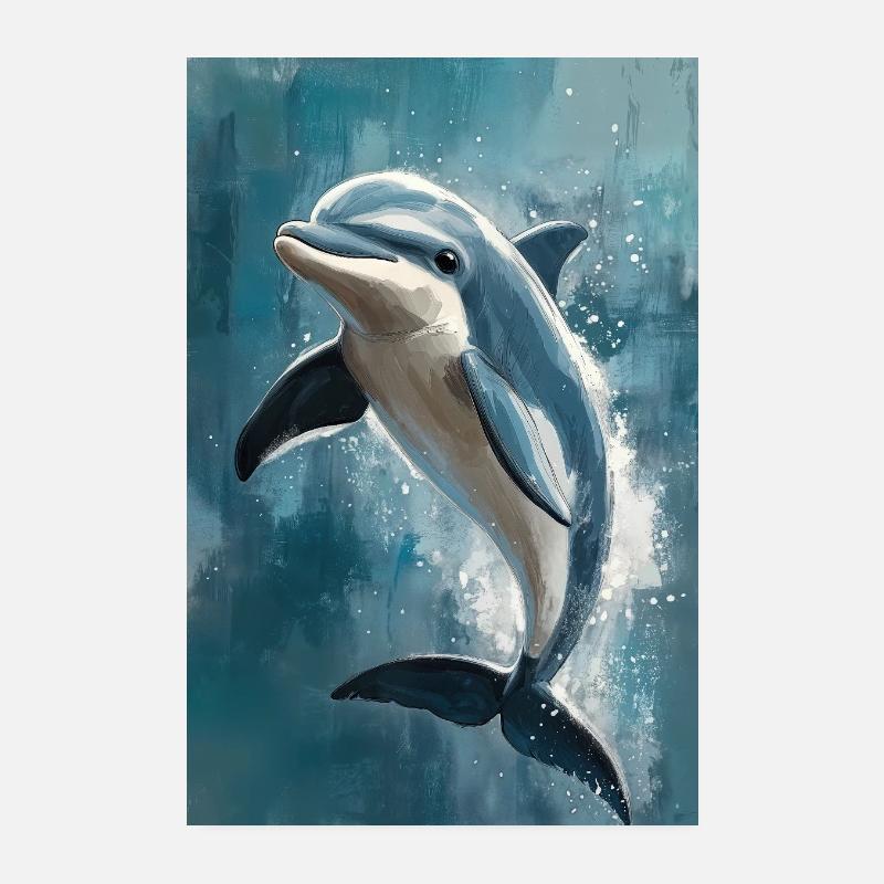 Illustration of a dolphin Poster 20 x 30 cm