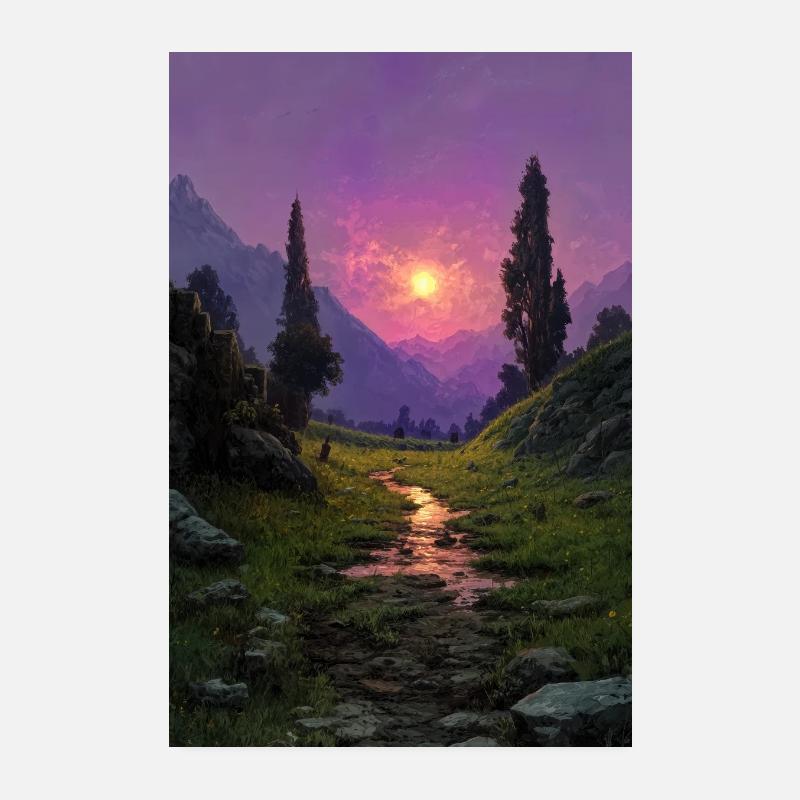 Illustration einer Naturlandschaft Poster 20x30 cm