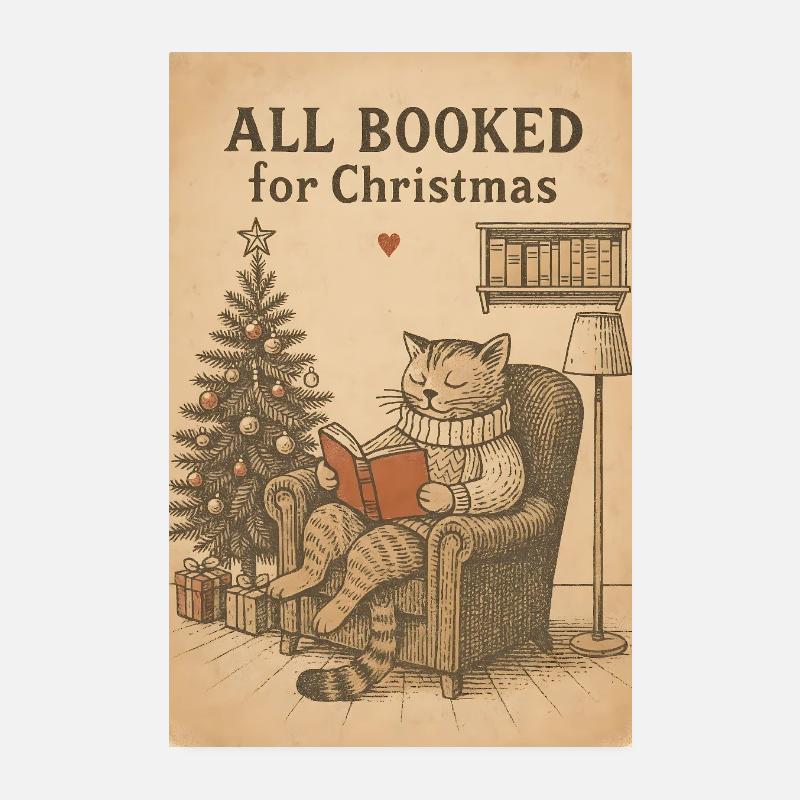 Tous réservés pour Noël Cat Poster 20 x 30 cm