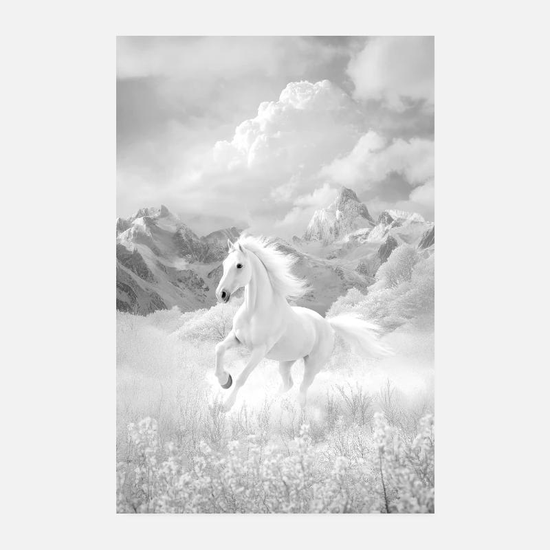 Pferd - Poster 20x30 cm - Weiß