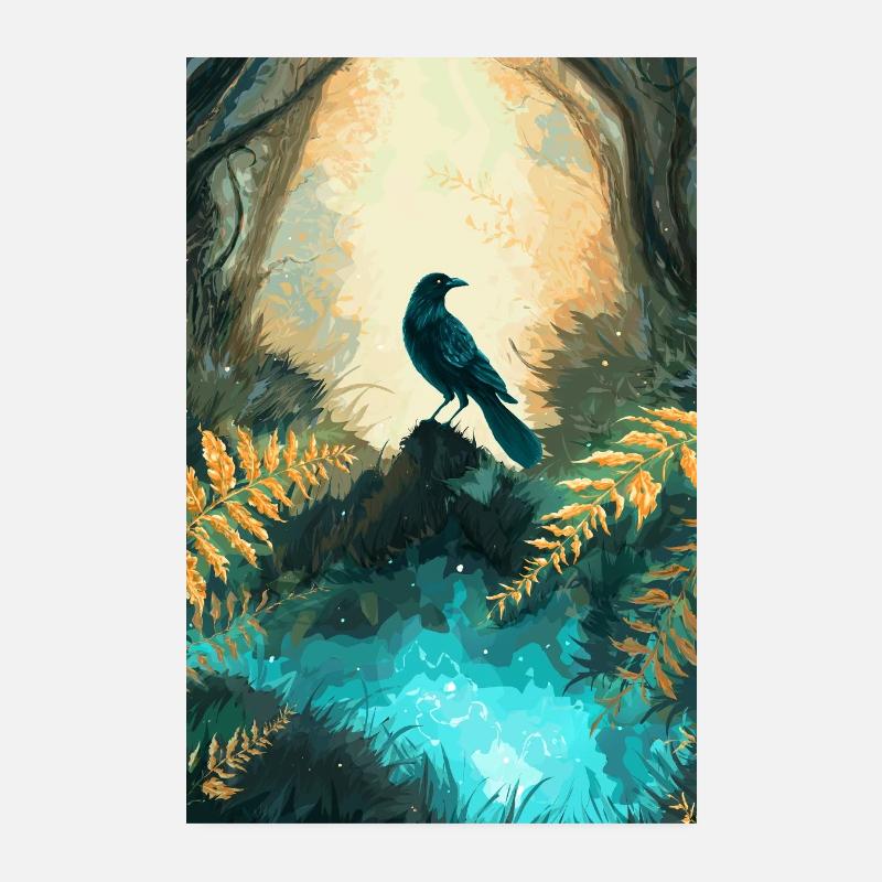 Fantasme du Corbeau de la Forêt Poster 20 x 30 cm