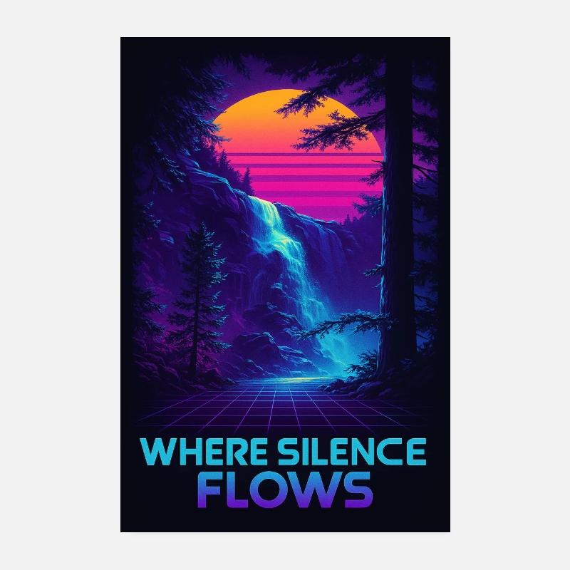 Là où coule le silence Gorge de néon Poster 20 x 30 cm