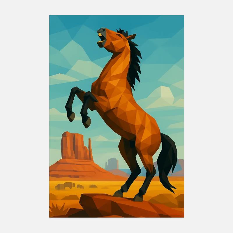 Polynature Wildpferd - Poster 20x30 cm - Weiß