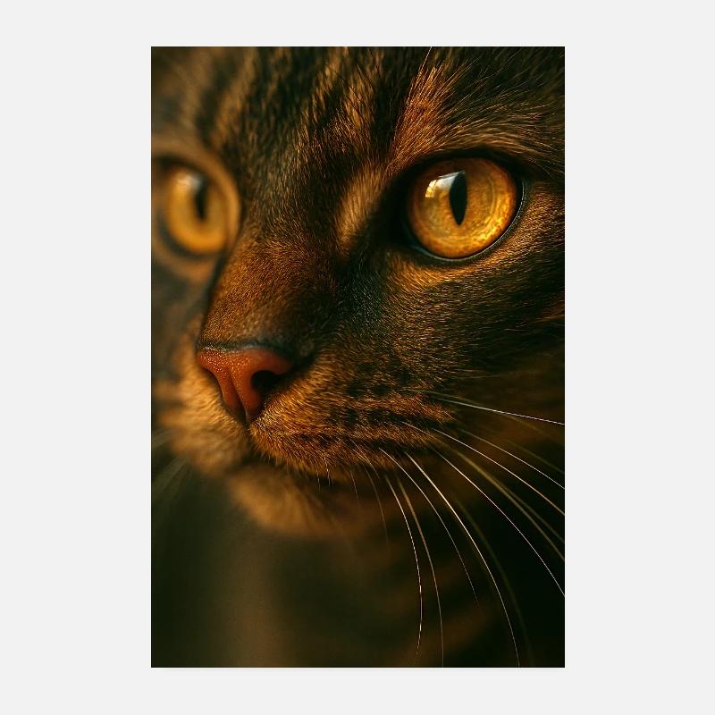 Yeux de chat fermés Poster 20 x 30 cm