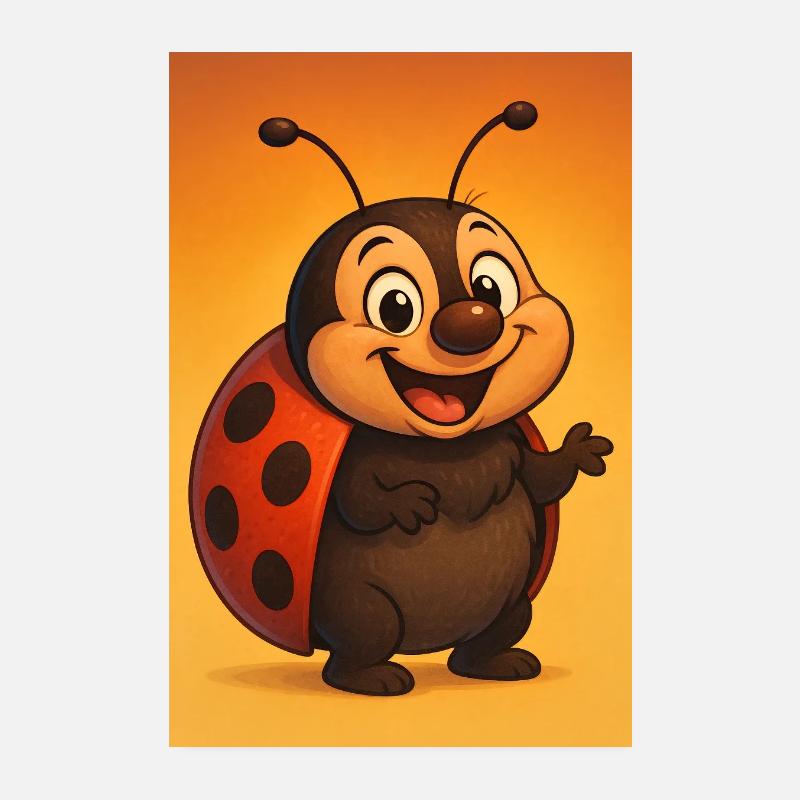 Laughing ladybug at sunset Poster 8" x 12" (20x30 cm)