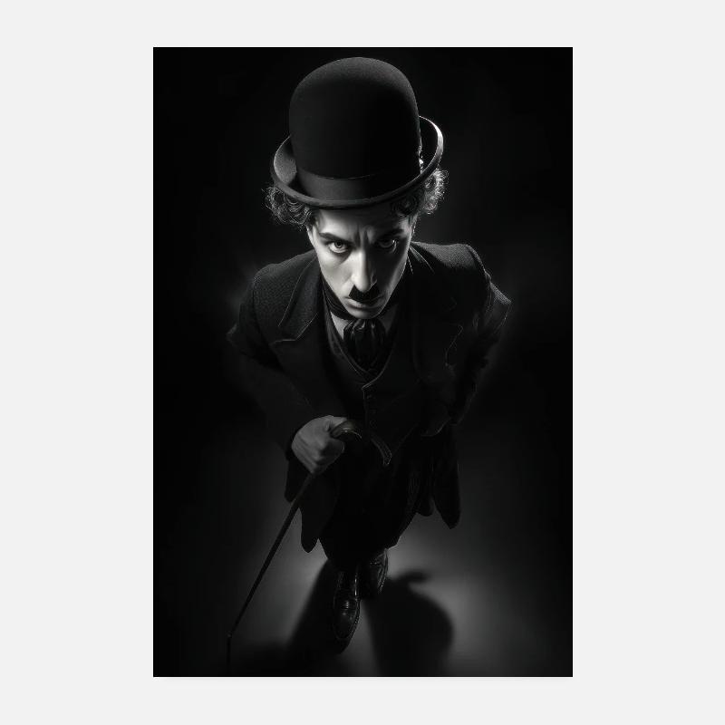 Midnight Gentleman in Top Hat Poster 8" x 12" (20x30 cm)