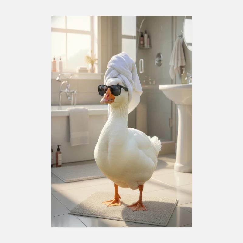 Turban de canard de spa en serviette Poster 20 x 30 cm