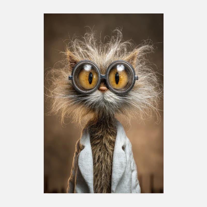 Scientifique des chats steampunk Poster 20 x 30 cm