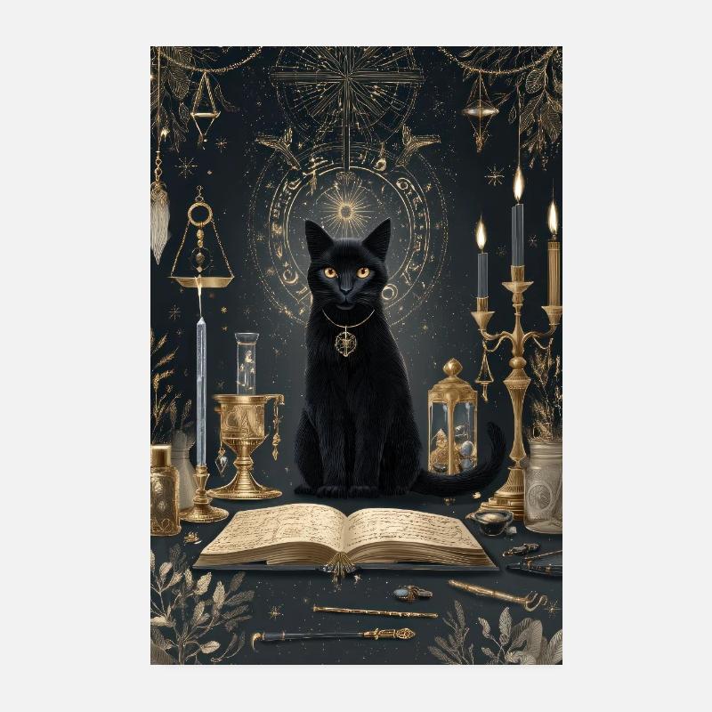 Alchimiste du Chat de Minuit Poster 20 x 30 cm
