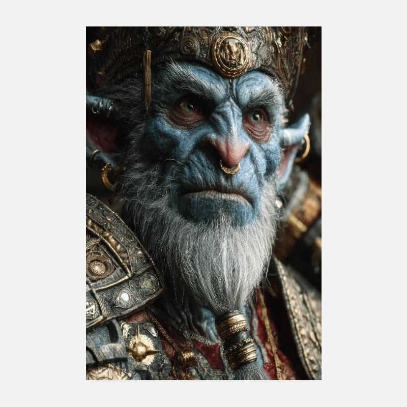 Roi Orc en armure ornée Poster 20 x 30 cm